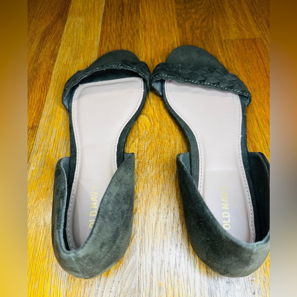 Old Navy Braided D’Orsay Flats | Size 9 | Dark Olive Green - Picture 9 of 9